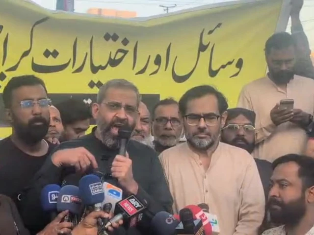 JI stages sit-ins at 10 sites in Karachi against arrest of workers